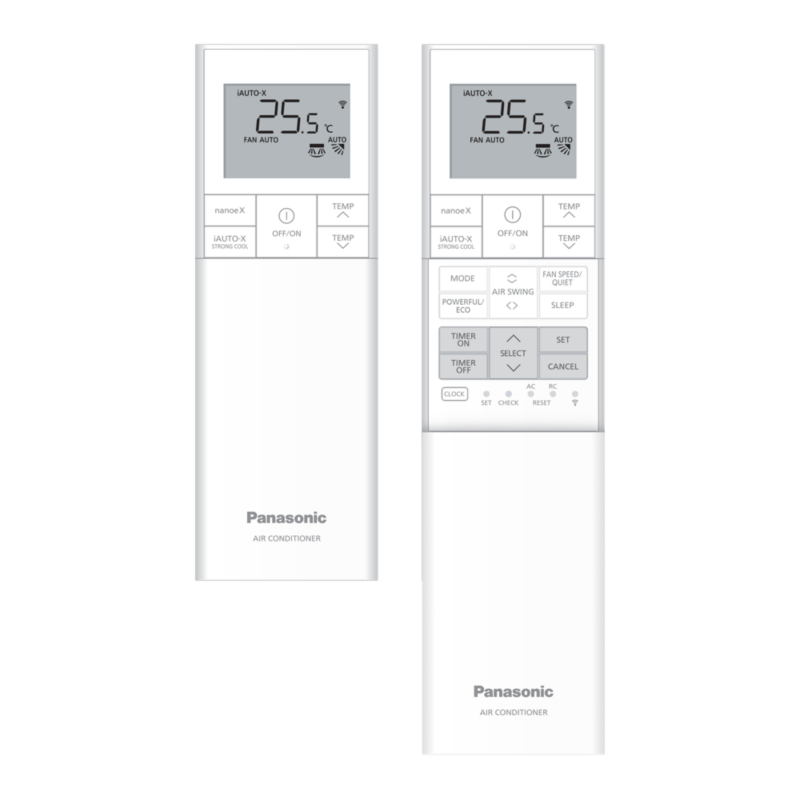 Wireless remote shown in Panasonic's CS-Z80YKR gallery; design may vary