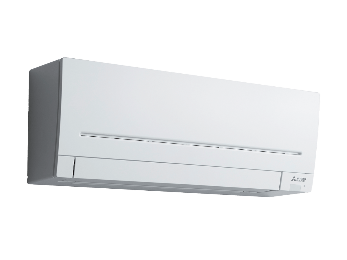 Mitsubishi Electric AP small-chassis indoor unit, alternate angle — representative manufacturer series photo