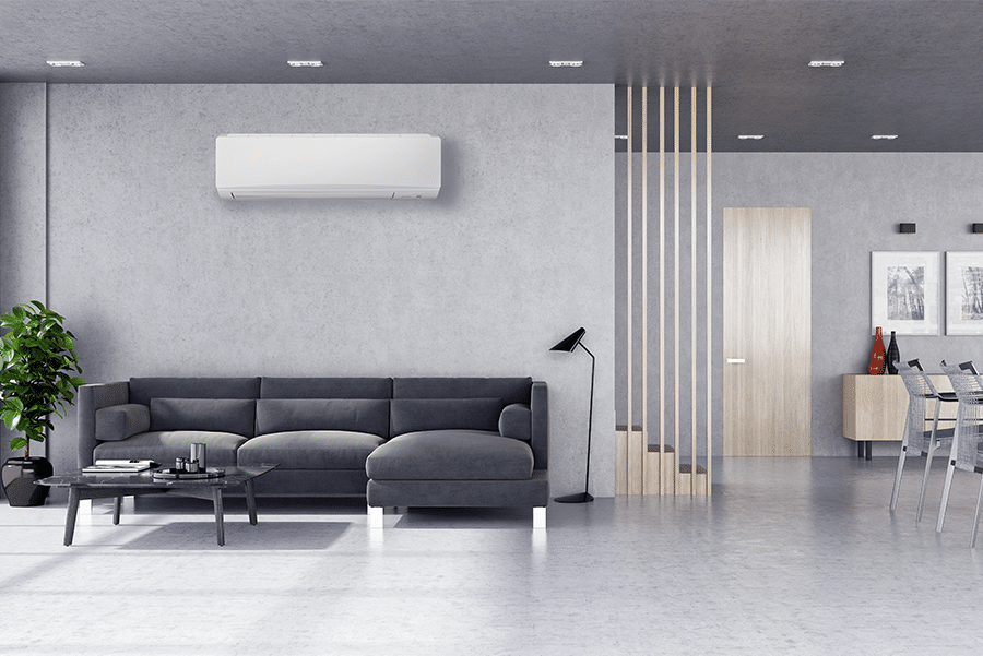 AS90 open-plan living installation example; installation not included