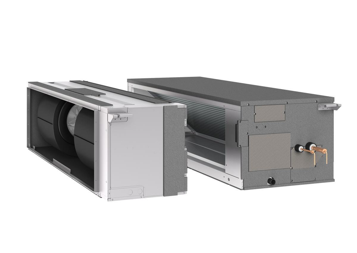 Mitsubishi Electric PEA-M LAA ducted indoor unit showing separable housings — representative manufacturer family photo