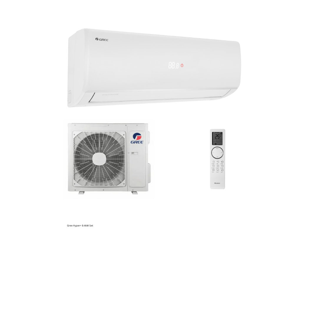 Gree Hyper Plus 9.4kW split-system set, supplier product image