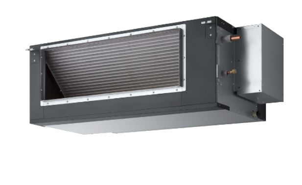 Panasonic PE4R ducted indoor unit — representative equipment image; size varies by capacity